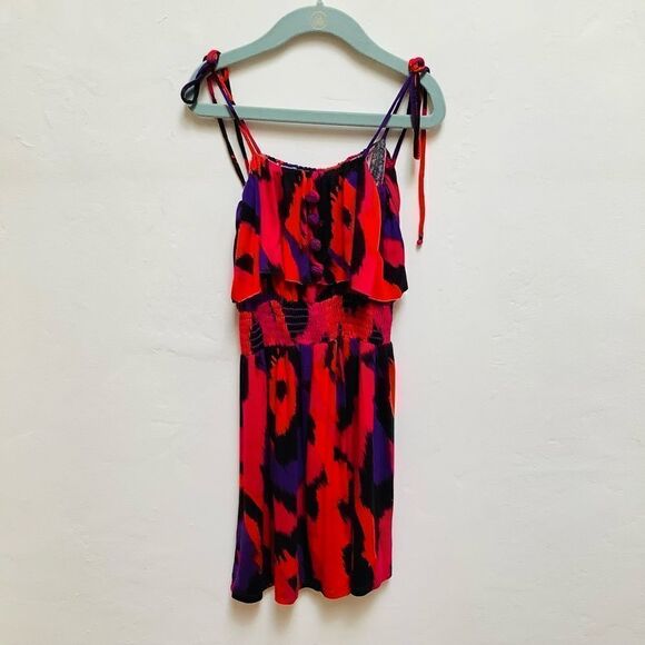 T-BAGS PRINT DRESS NWOT 7/8 - Picture 1 of 8